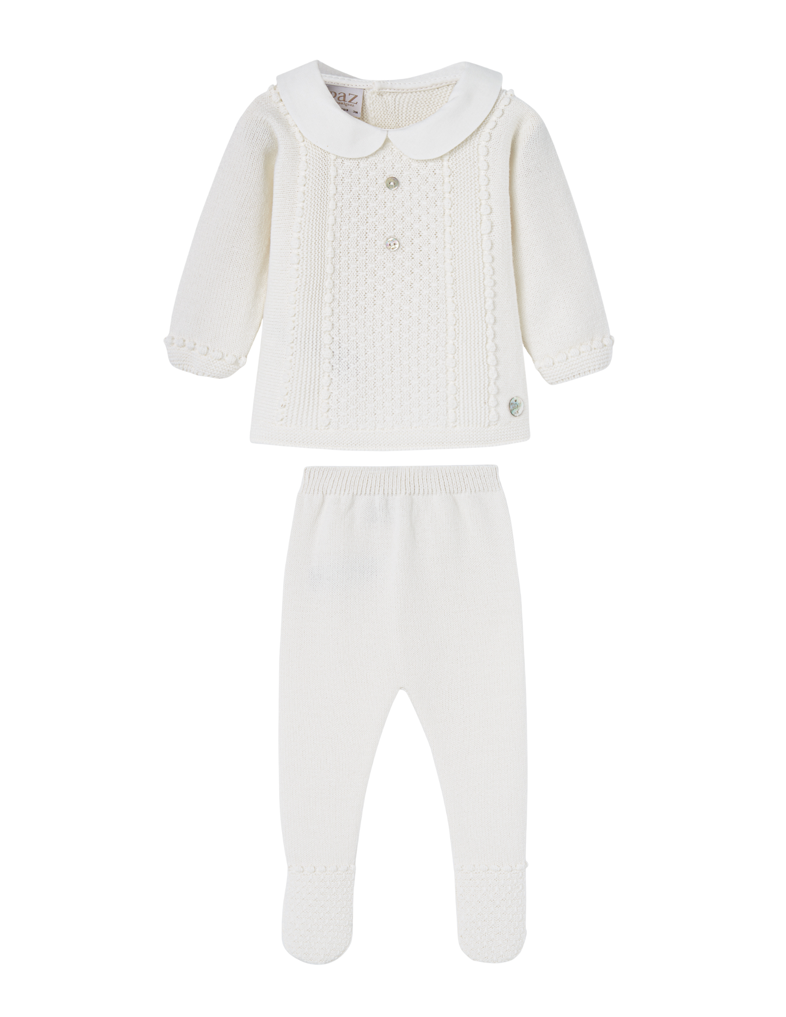 Collar Sweater Two Piece in Cream