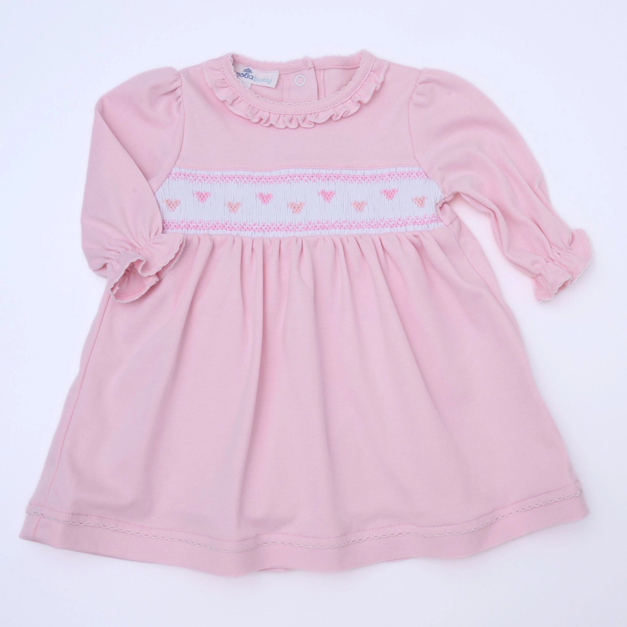 Valentine's Classics Pink Smocked L/S Dress Set
