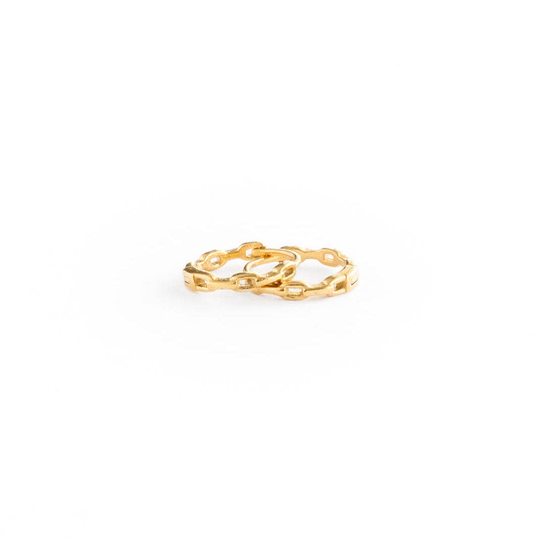 Chain Hoop Earrings - Hypoallergenic, Flat Back, Girl Gift