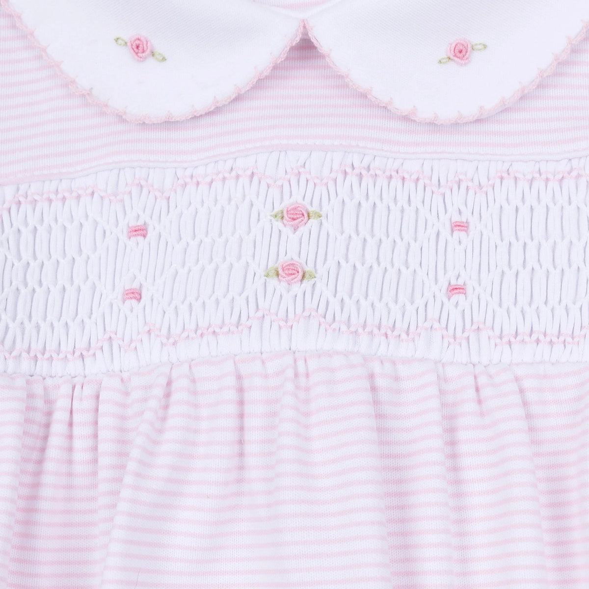 Anna Smocked Footie Pink F26