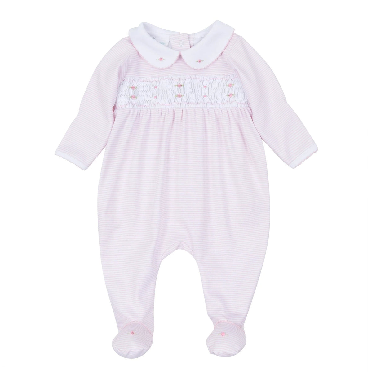 Anna Smocked Footie Pink F26