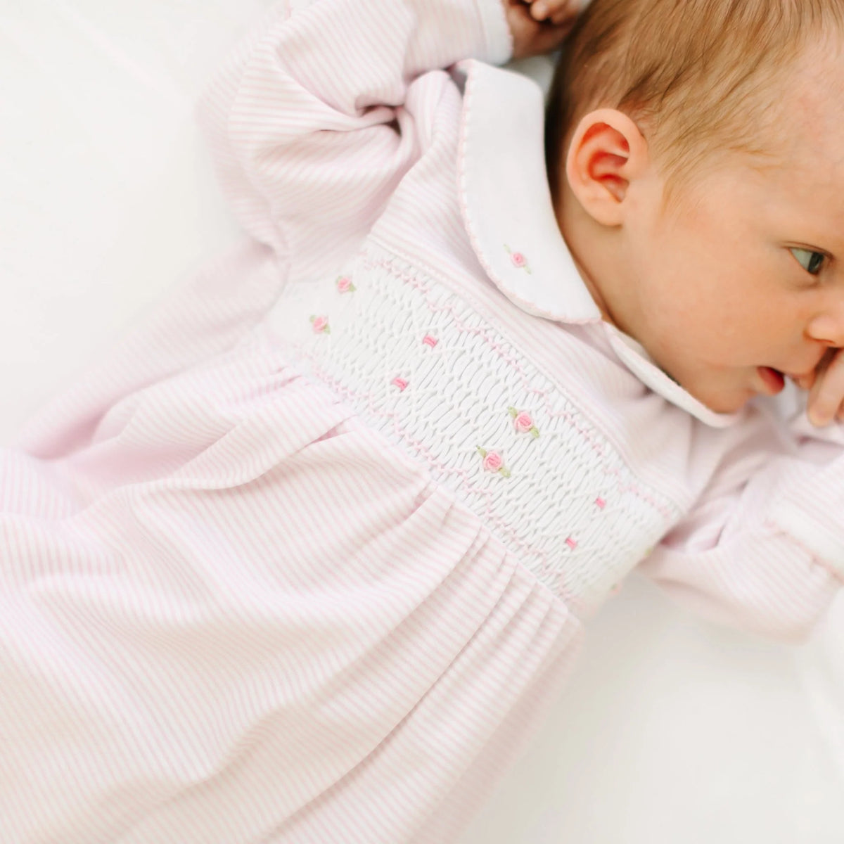 Anna Smocked Footie Pink F26