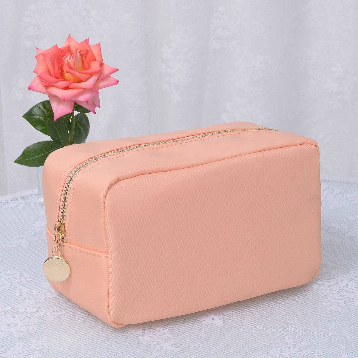 HM1012 Emma Round Zippered Nylon Cosmetic Pouch Bag