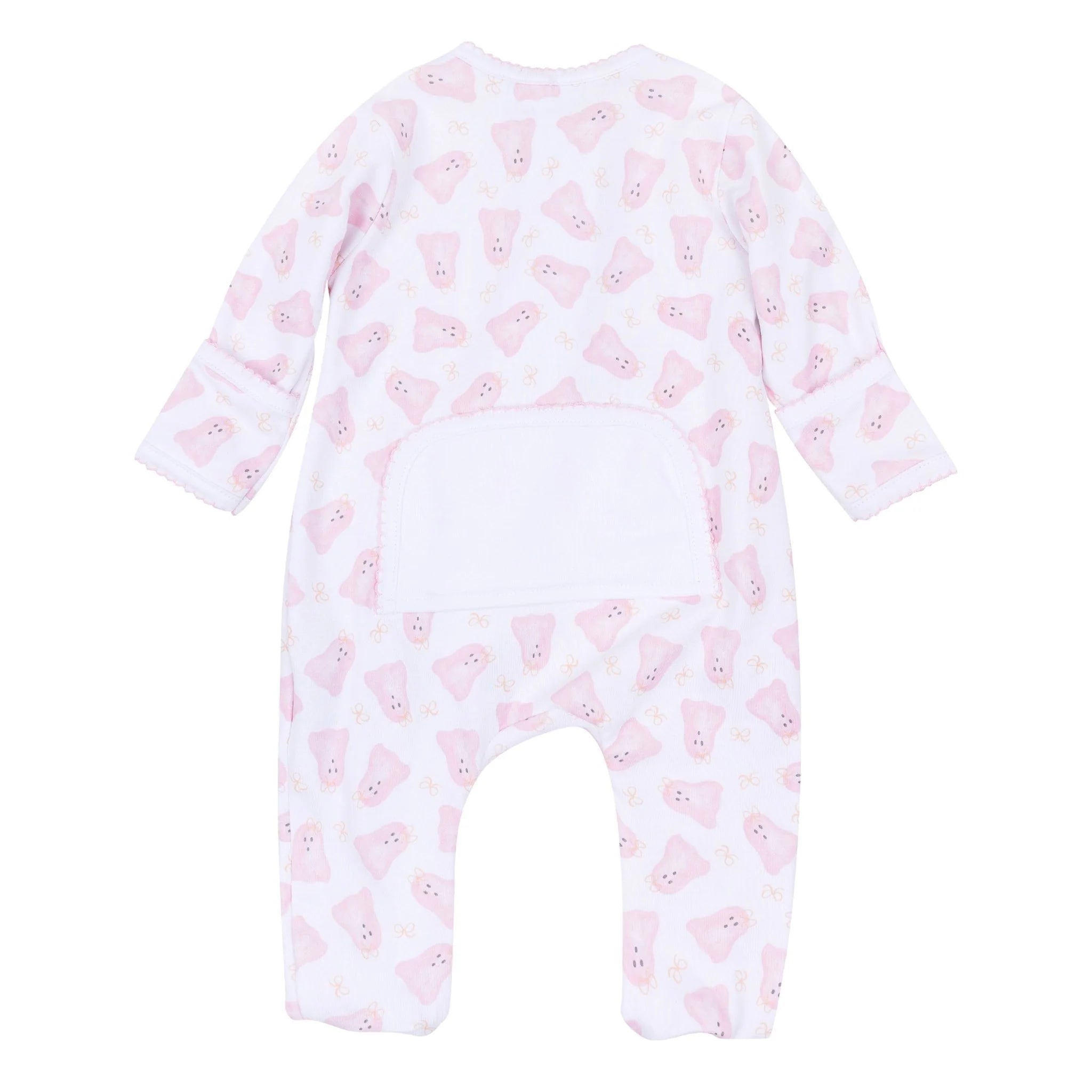 Baby Boo Pink Print Zip Footie F26
