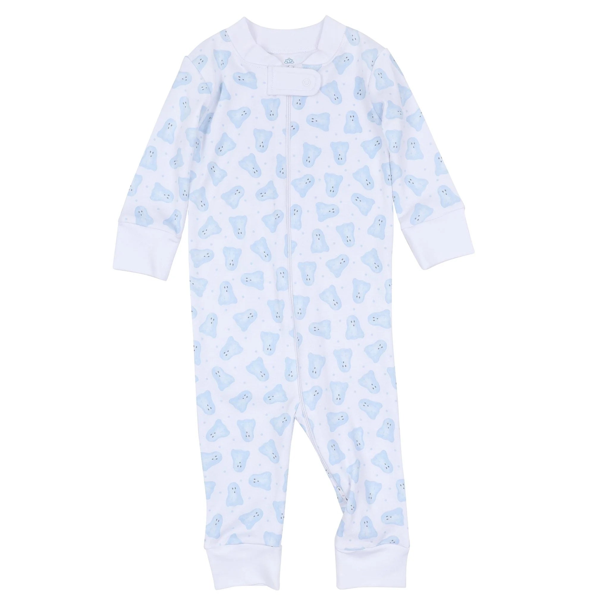 Baby Boo Light Blue Print Zip Pajamas F26