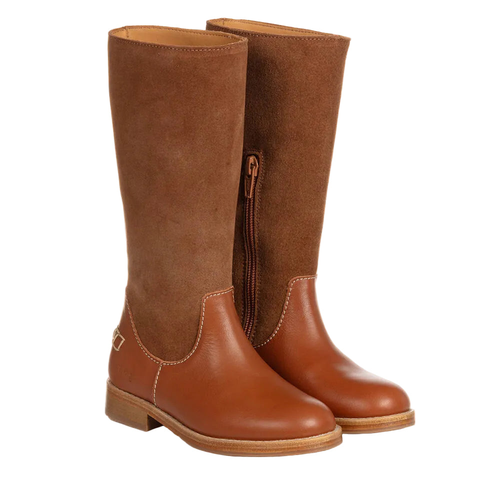 Leather/Suede Boots in Brown