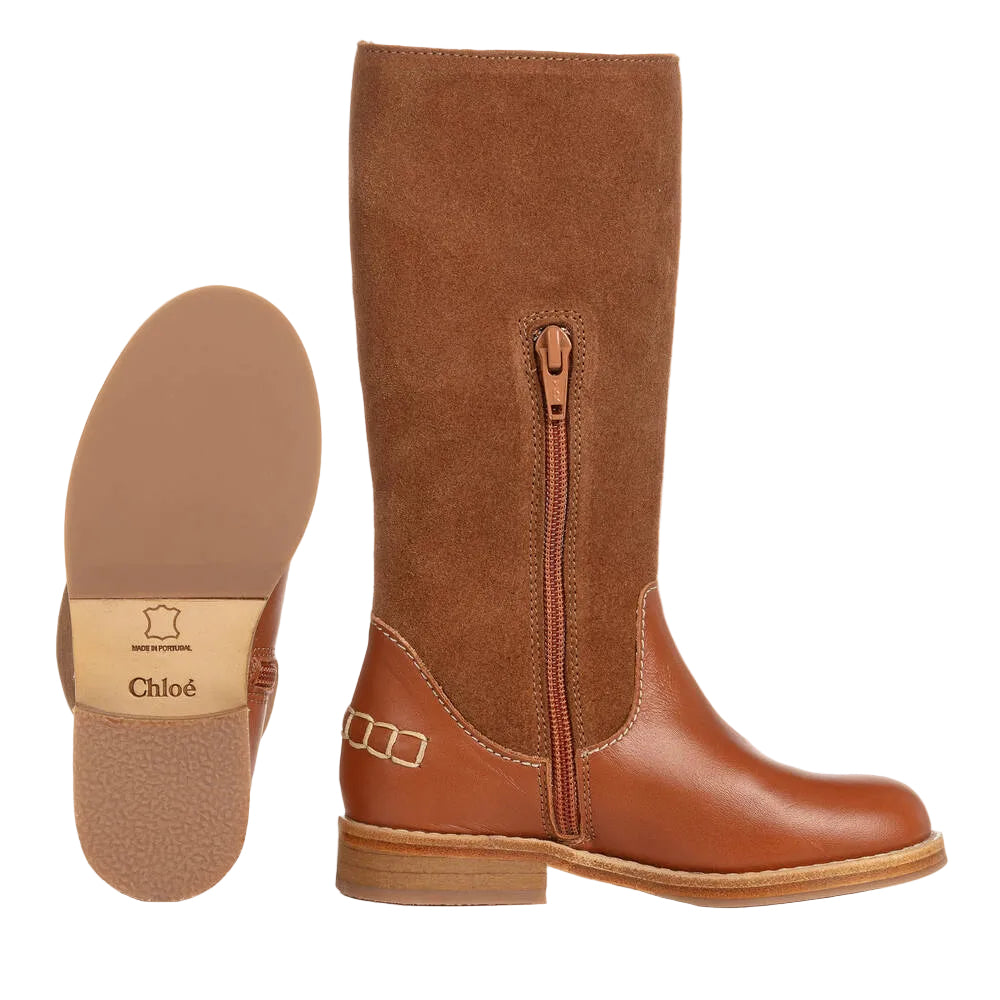 Leather/Suede Boots in Brown
