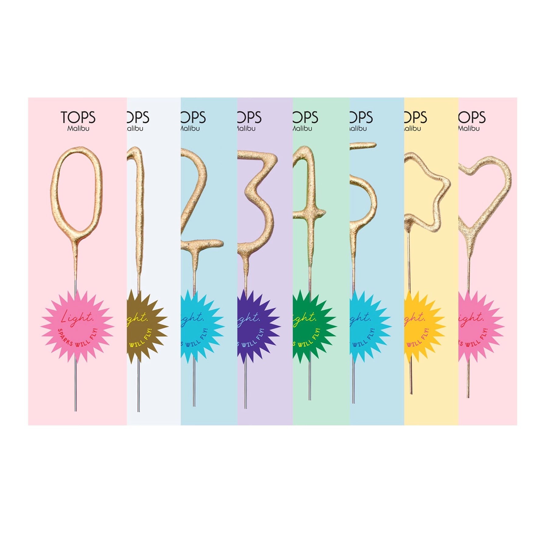 Mini 4" Gold Number Sparkler Wand Card