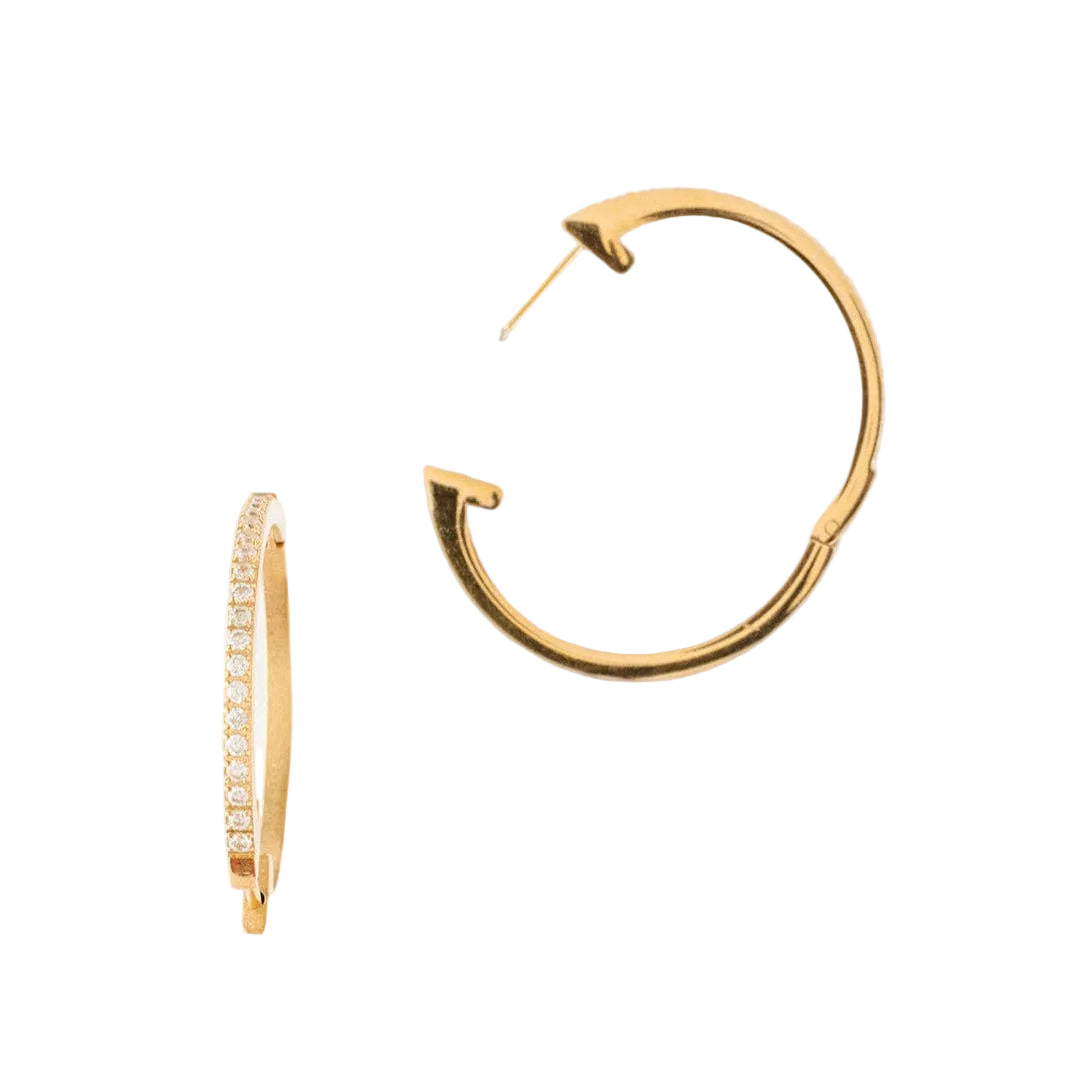 Large Diamond Hoop Earrings - Hypoallergenic, Girl Gift