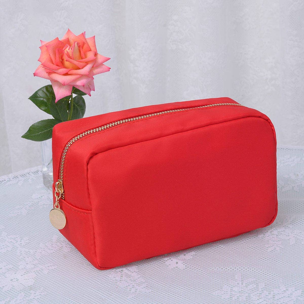 HM1012 Emma Round Zippered Nylon Cosmetic Pouch Bag