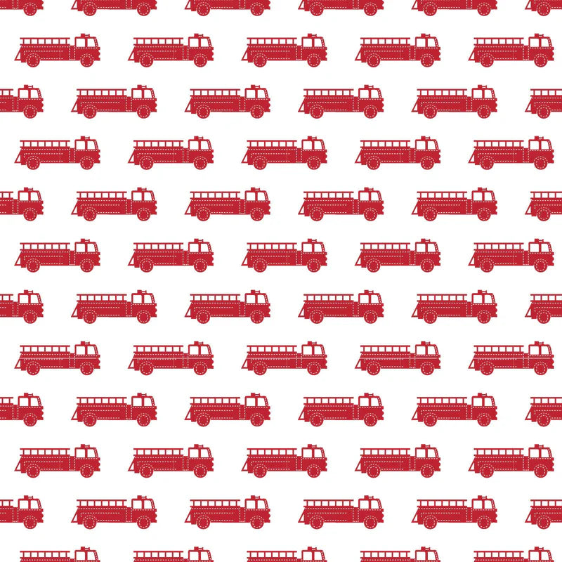 Parker Boys' Pima Cotton Zipper Pajama - Fire Truck Red
