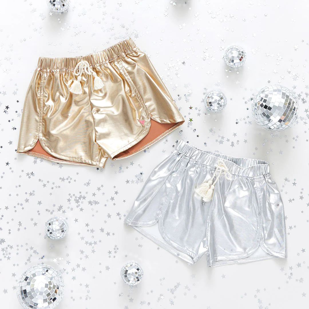 Girls Millie Metallic Short Gold