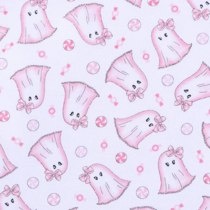 My Little Boo Pink Printed Ruffle Zipper Footie