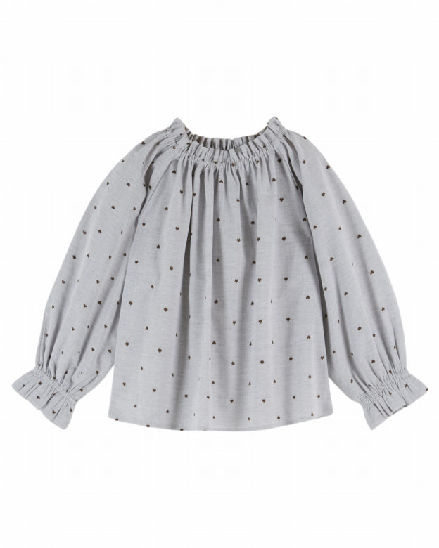 Heart Jacquard Blouse