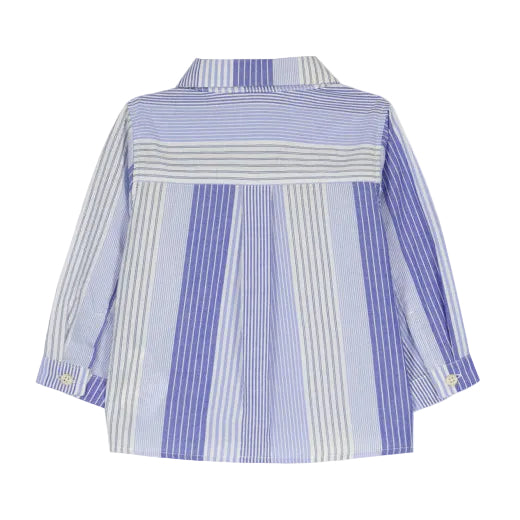Blue Striped Boys Dress Shirt