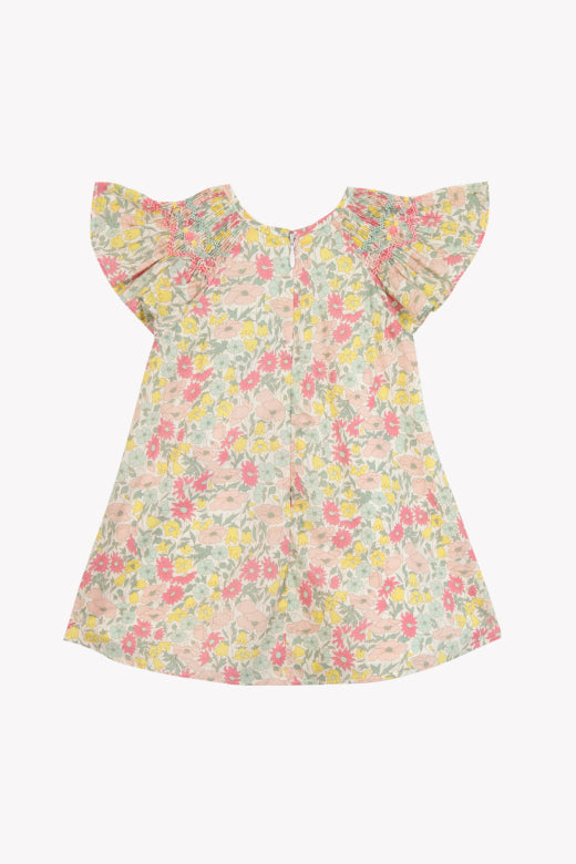 Girls Liberty Print Smocked Dress Citrus