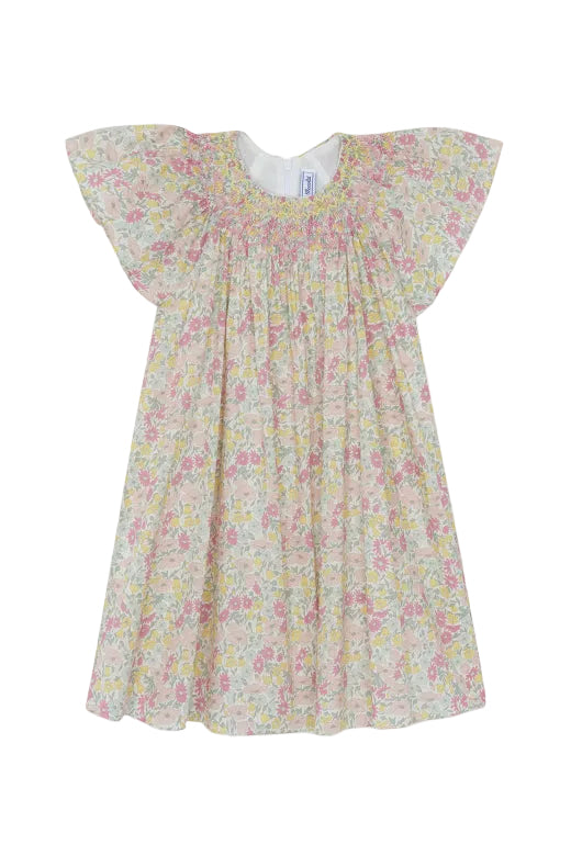 Big Girls Liberty Print Smocked Dress Citrus