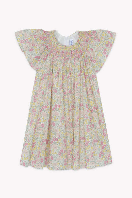 Big Girls Liberty Print Smocked Dress Citrus