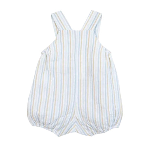 Seersucker Light Blue and Khaki Shortall