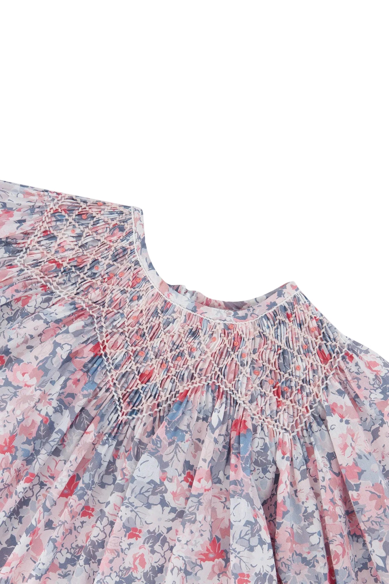 Smocked LS Dress Floral Multi F26