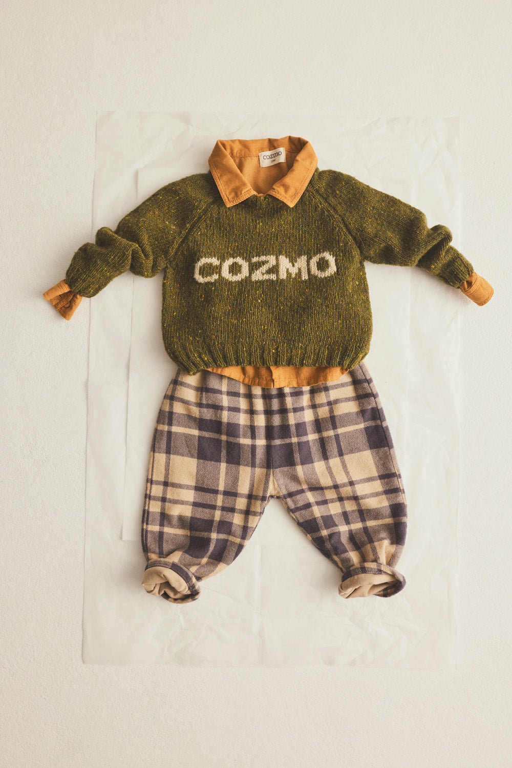 Soft Tartan Flannel Baby Pants Stone F26