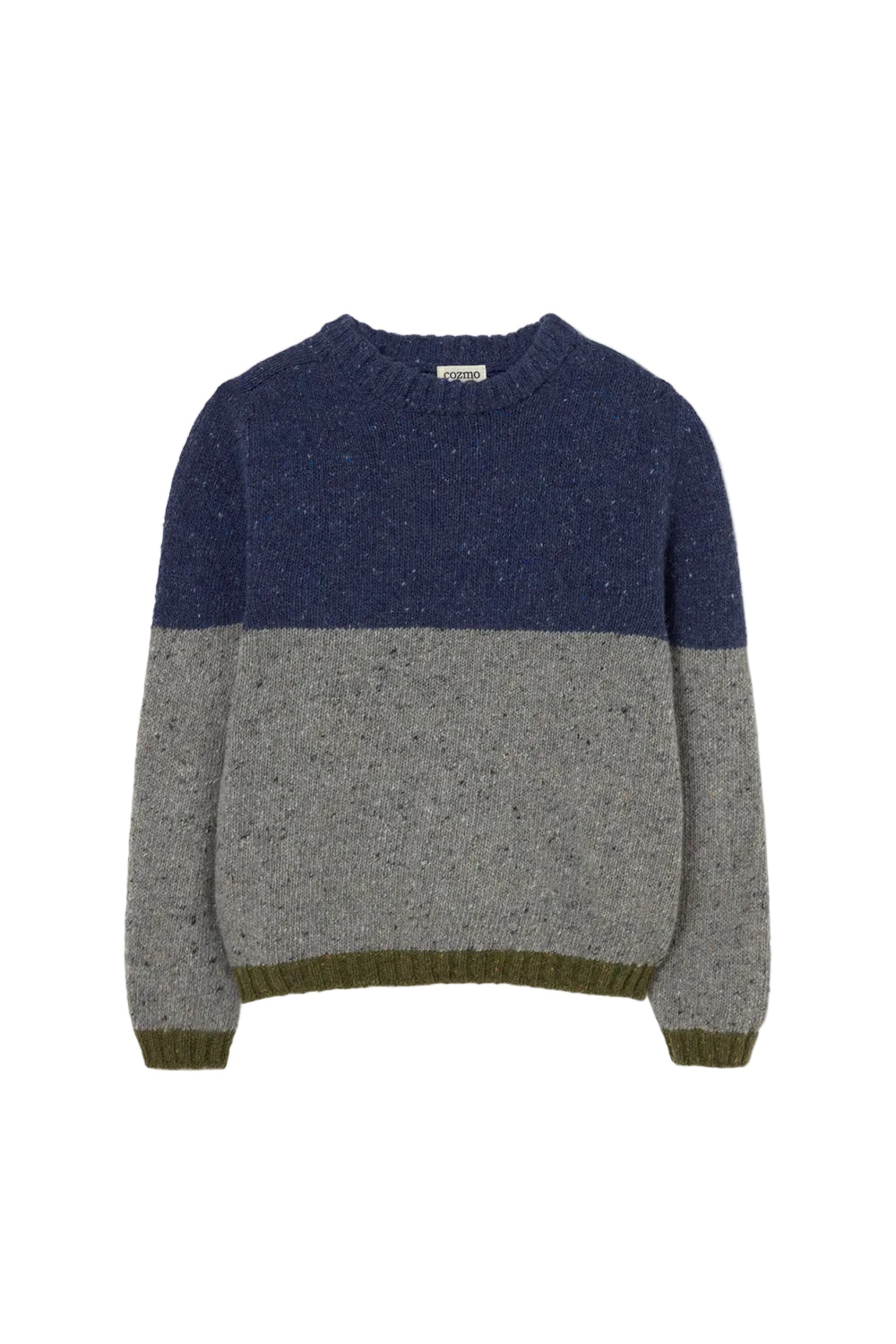 Tweed Tricot Knit Sweater Kids Navy Grey F26