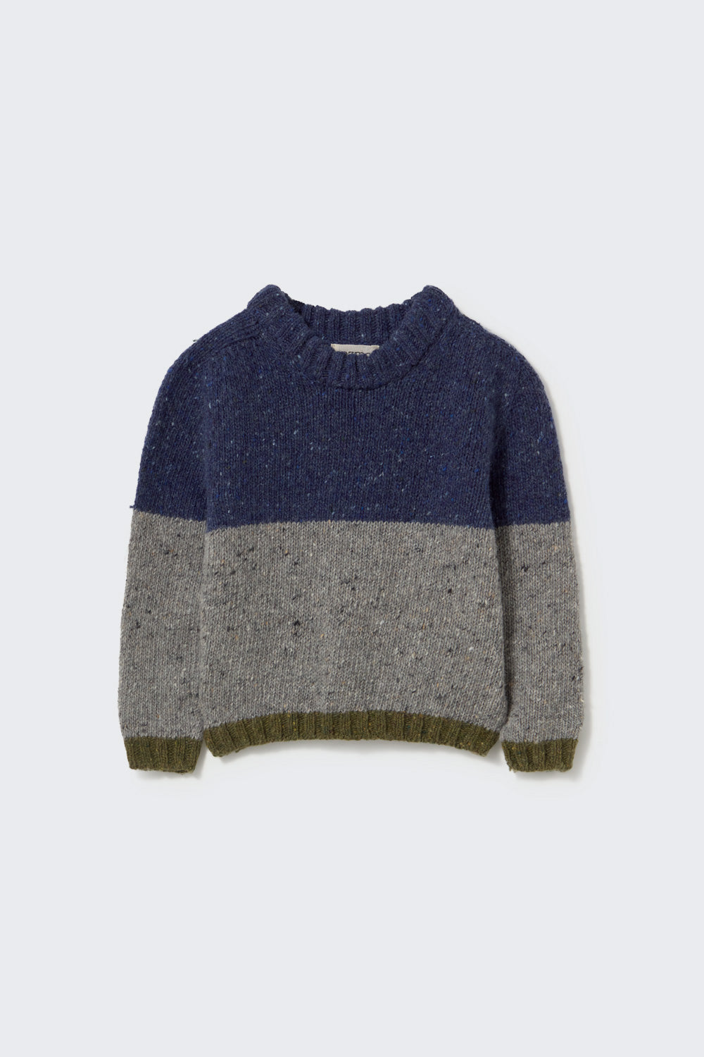 Tweed Tricot Knit Baby Sweater Navy Grey F26