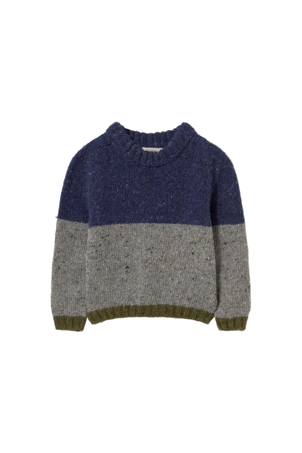 Tweed Tricot Knit Baby Sweater Navy Grey F26