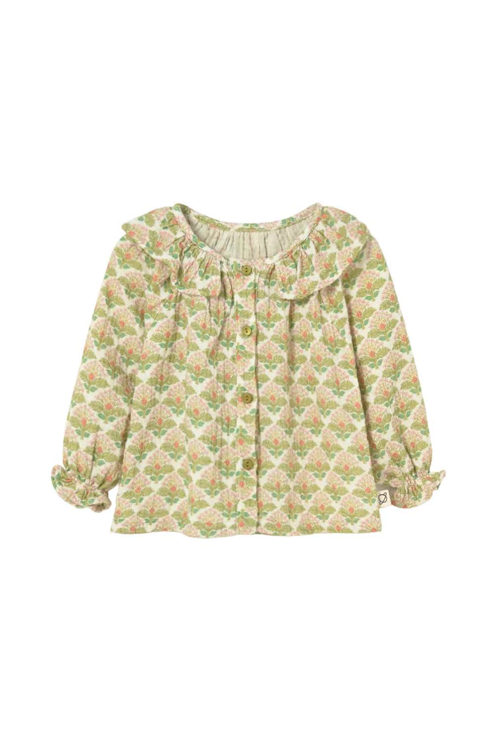 Floral blouse on a light gray background