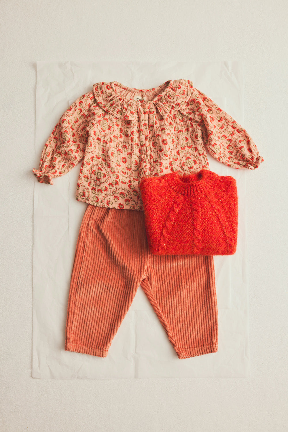 Textured Floral Print LS Blouse Petal F26