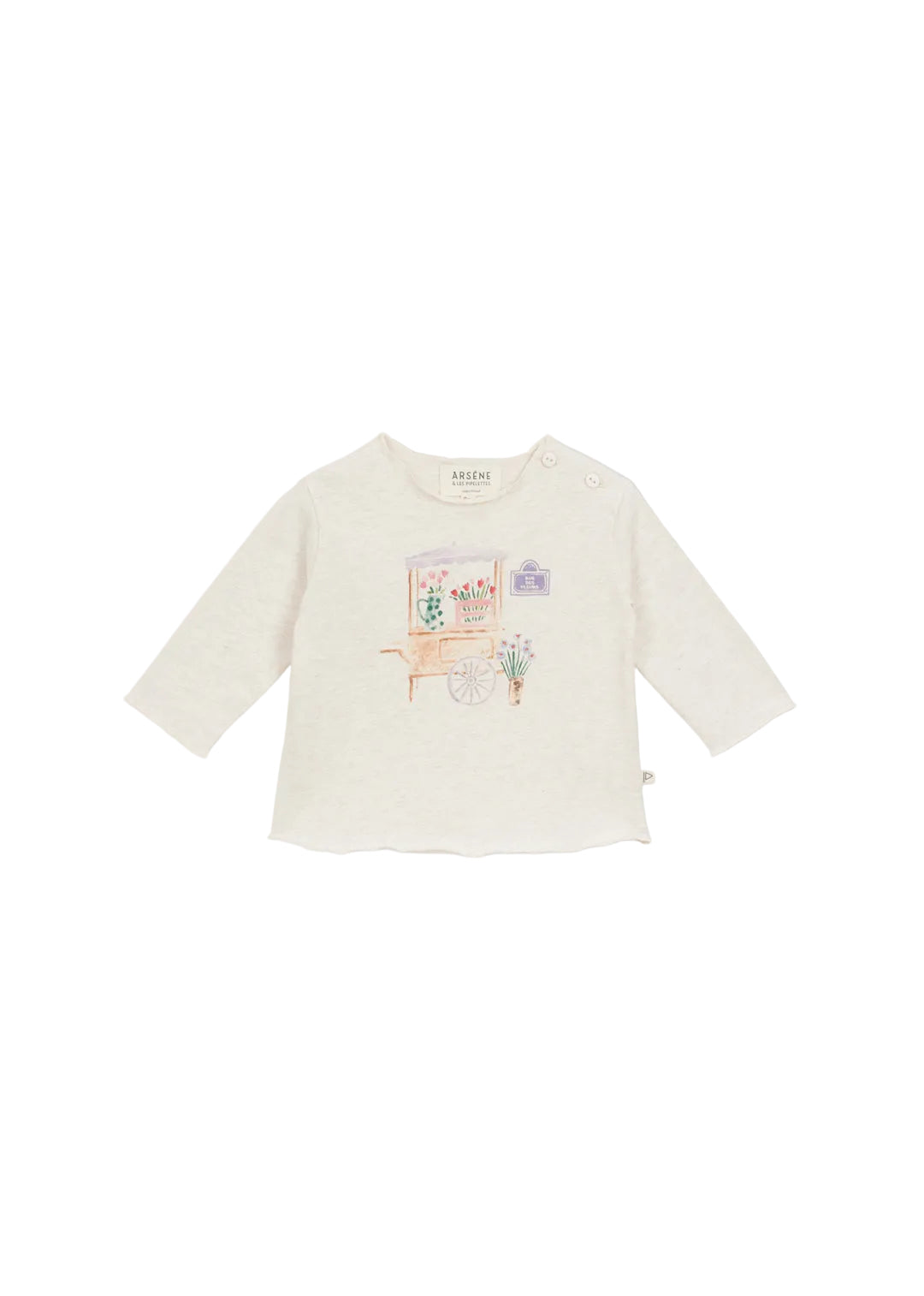 LS Tee with Flower Cart Print F26