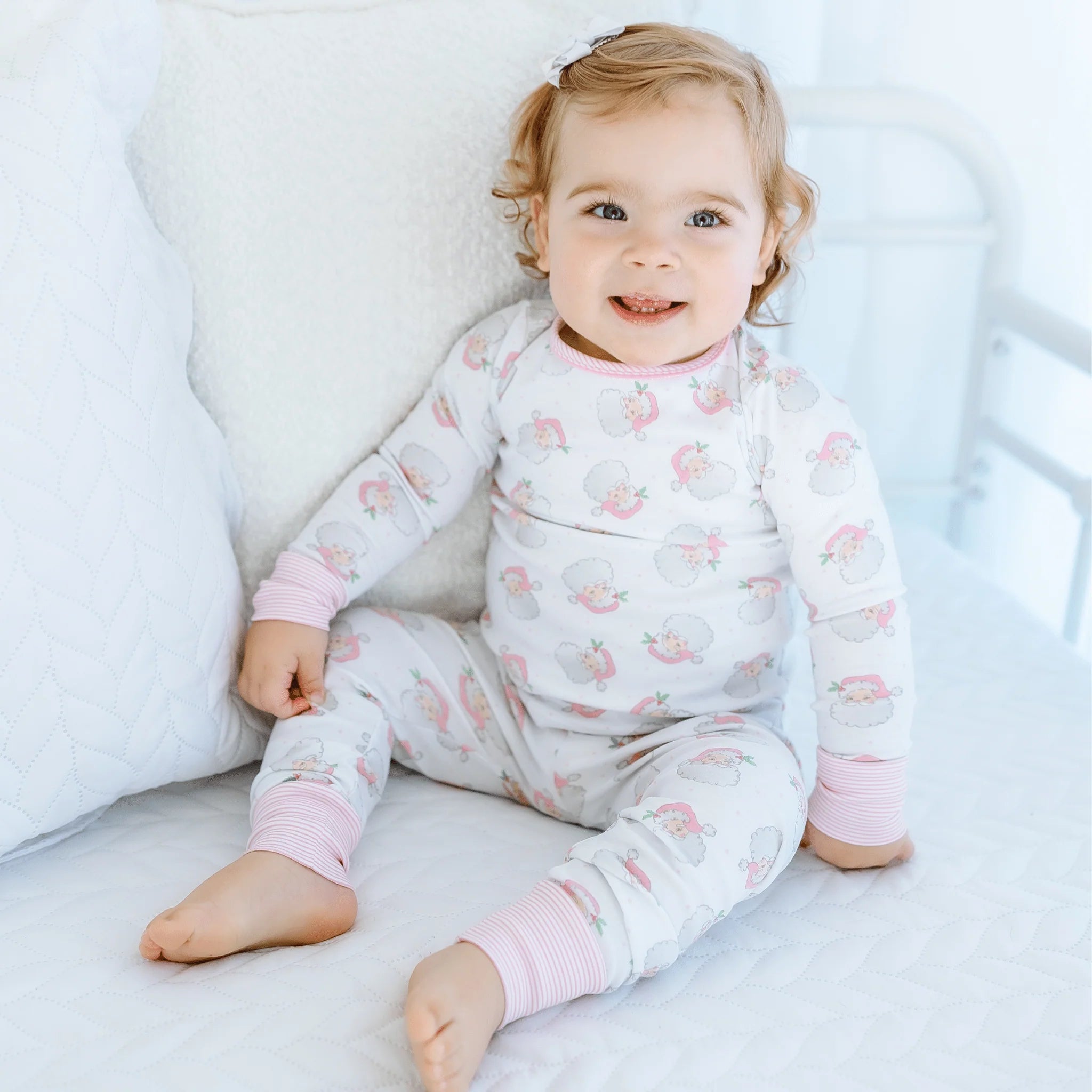 Santa Baby Pink Long Pajamas