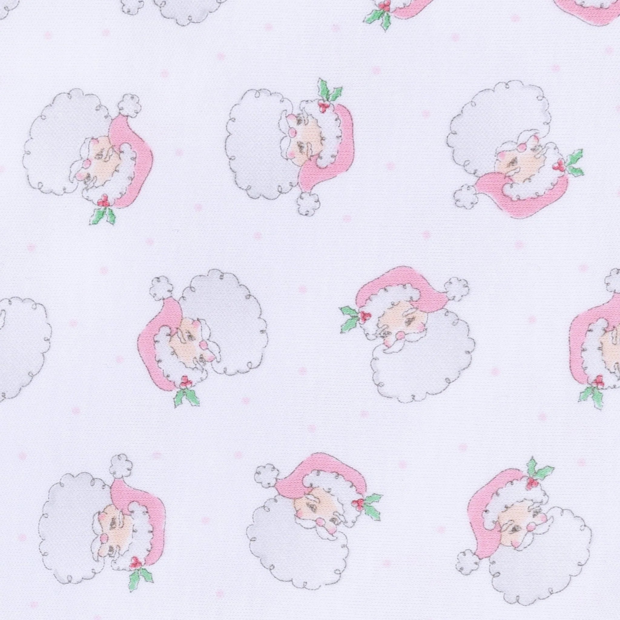 Santa Baby Pink Printed Ruffle Zipper Footie
