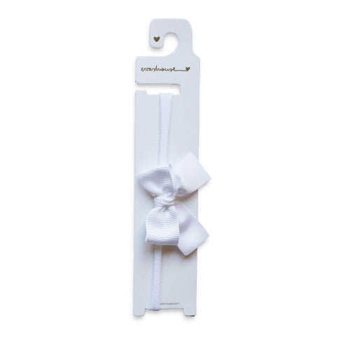 Midi gros grain sailor bow on a soft headband- White
