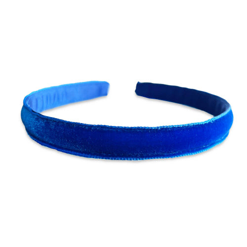 Single velvet headband- Cobalt Blue