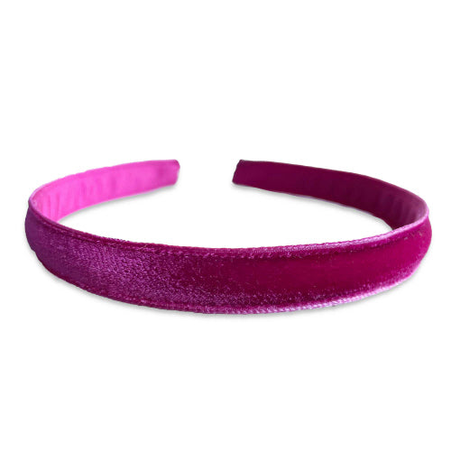 Single velvet headband- Fuchsia