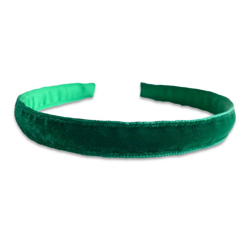 Single velvet headband- Moss Green
