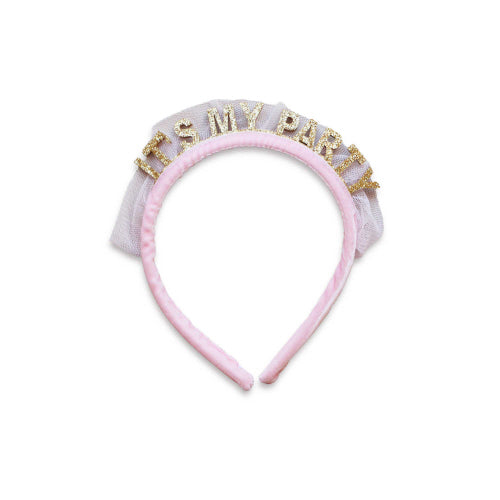 You name it headband- It's my Party-velvet- Baby Pink