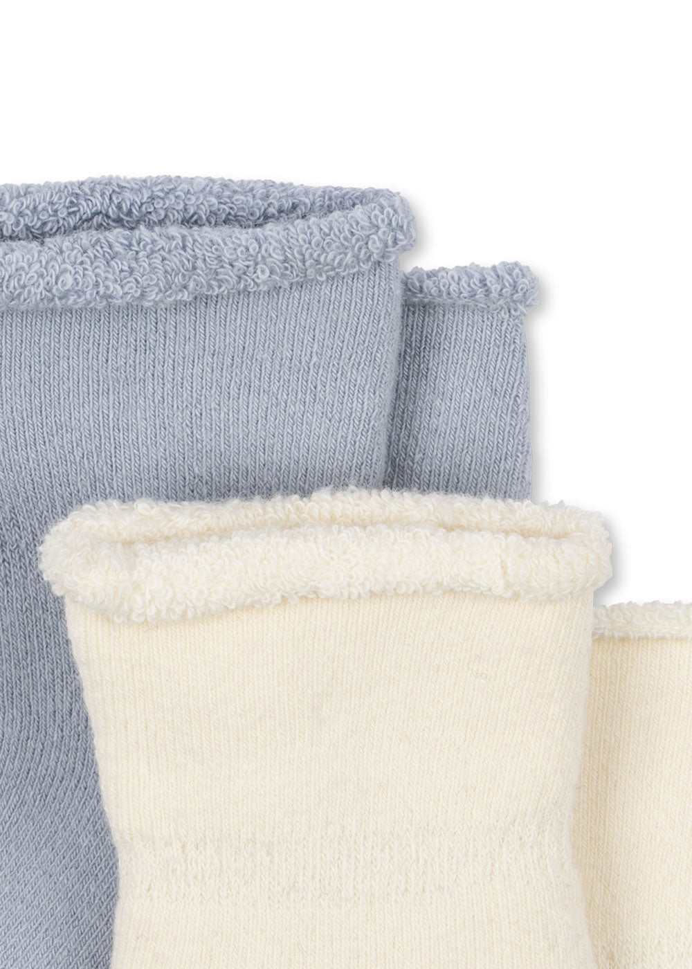 Two Pack Terry Socks Light Blue and Cream