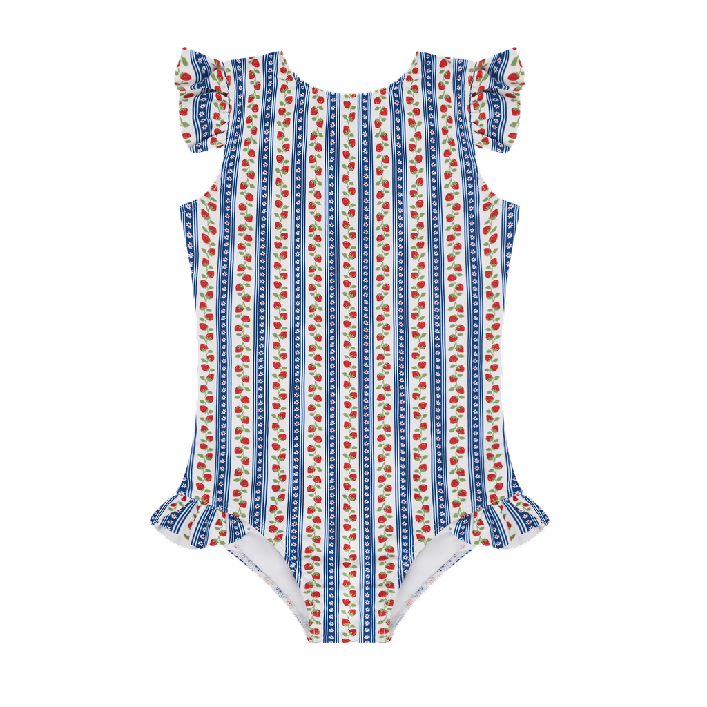 Girls Strawberry Fields Ruffle Cap Sleeve Rashguard SS26