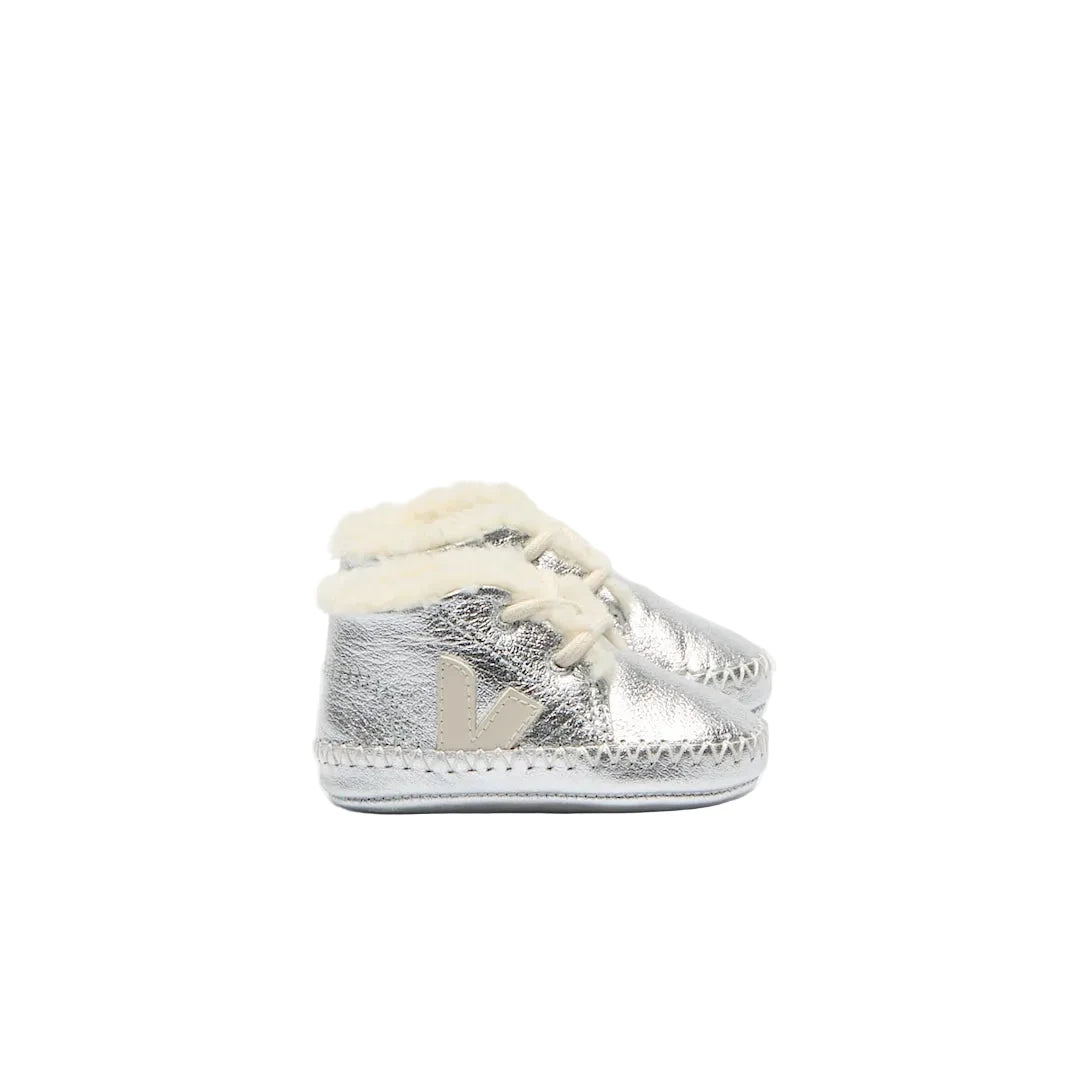 BABY FURED LEATHER SILVER PIERRE