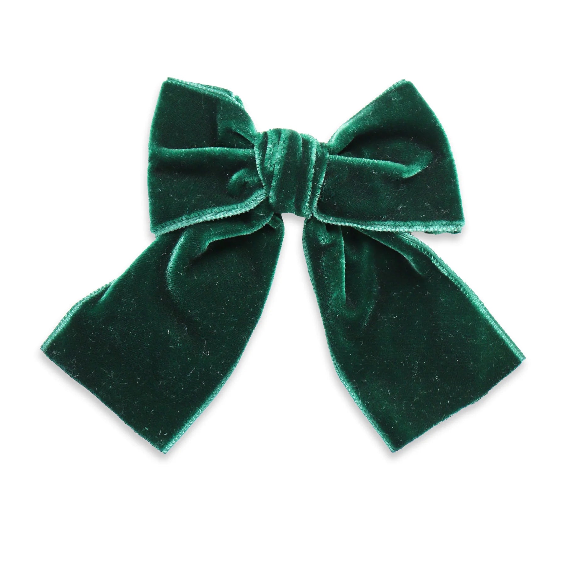 Big Velvet Sailor Bow -Snap Clip-Forest Green