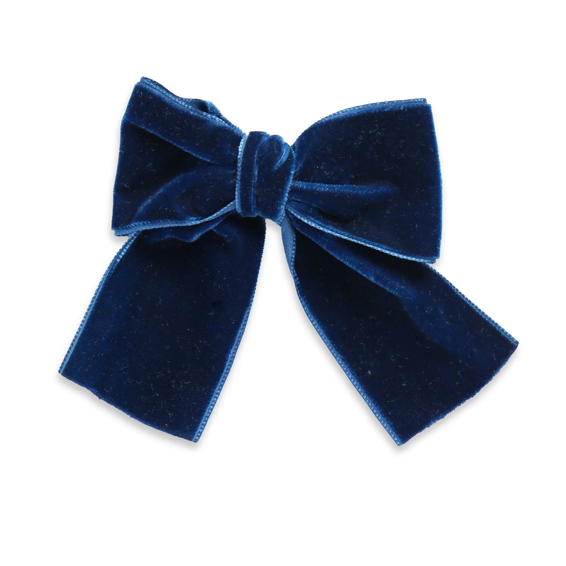 Big Velvet Sailor Bow -Snap Clip-Navy Blue