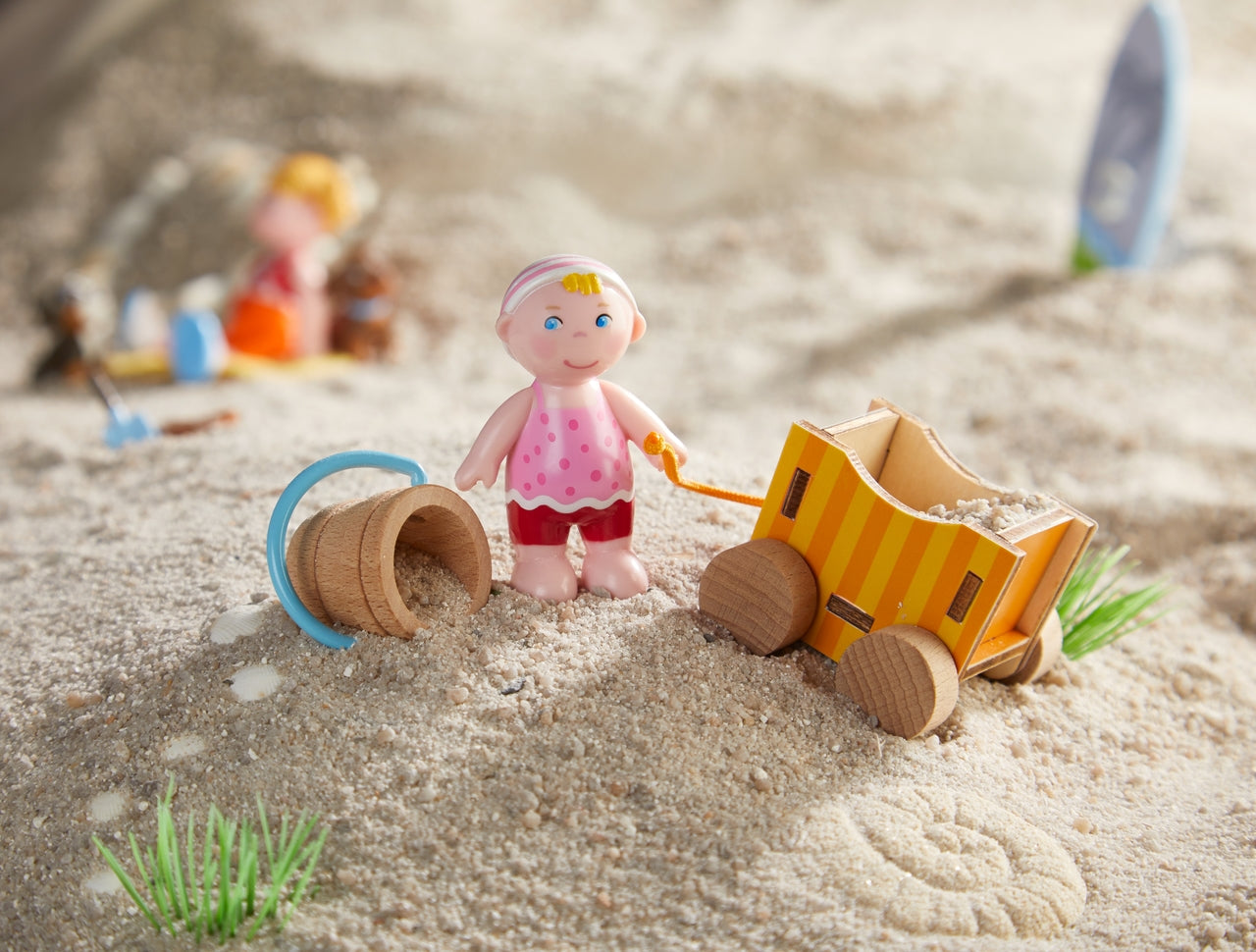 Haba Little Friends Baby Nora and Wagon