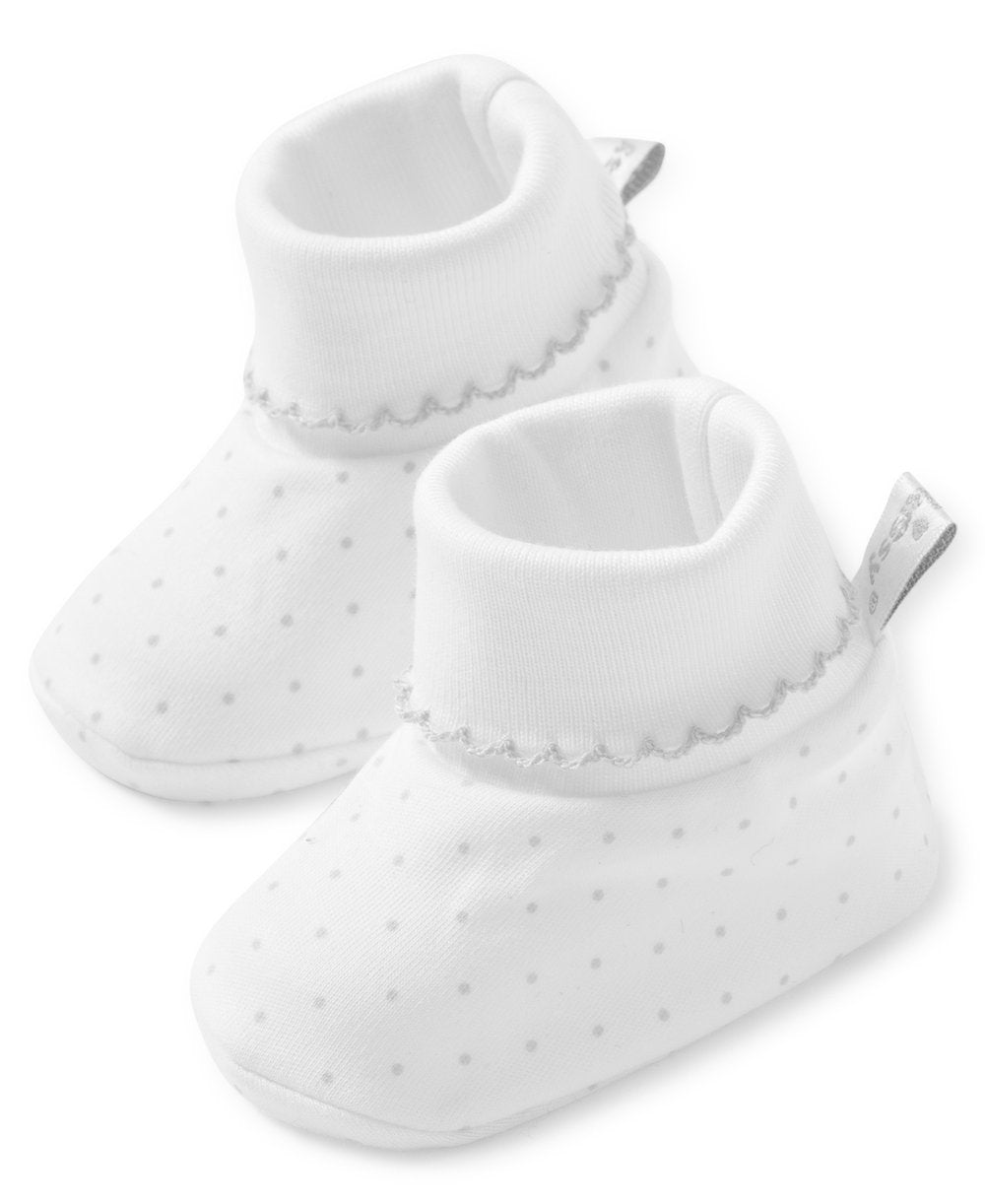 White/Silver New Kissy Dots Print Booties