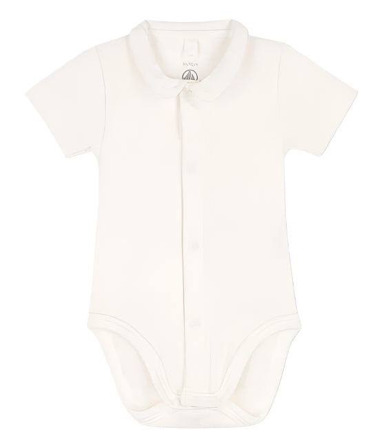 Baby Boy SS Front Snap Bodysuit With Collar