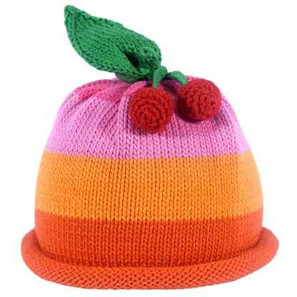 Sweet Pea Knit Hats – Orange and Pink