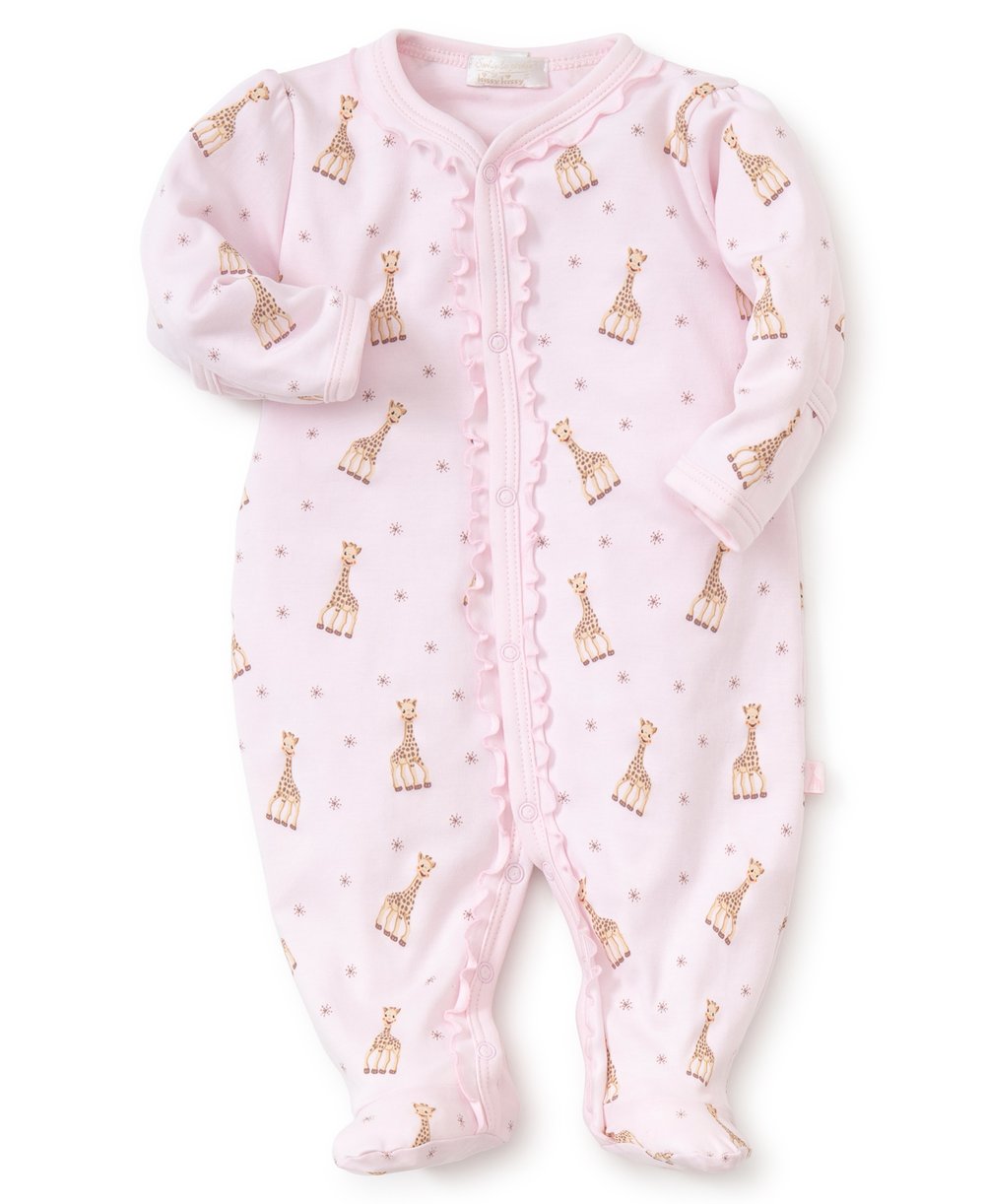 Sophie la Giraffe Print Footie Pink