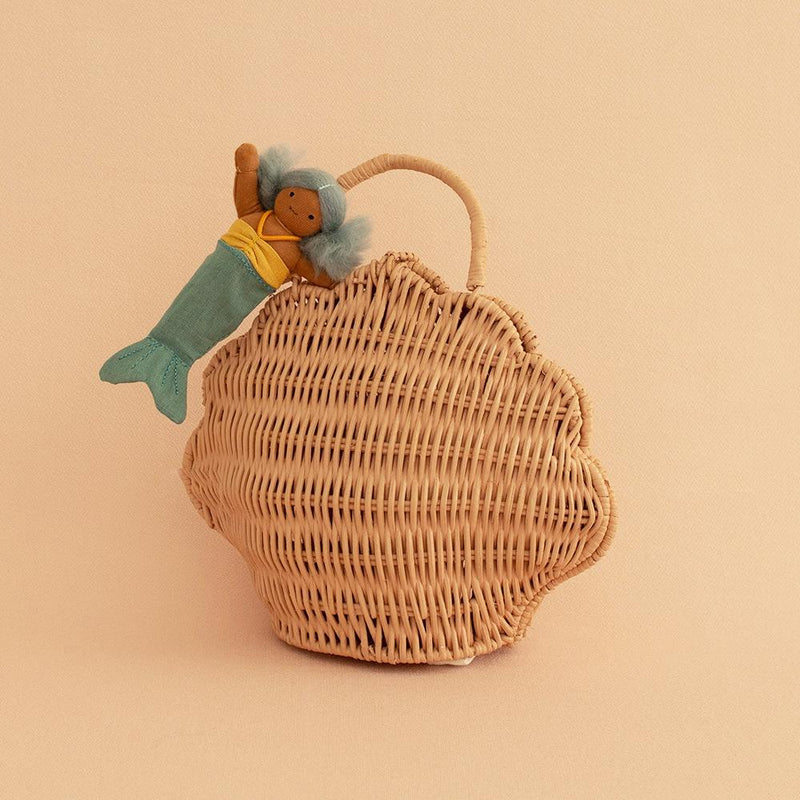 RATTAN SHELL BAG rose