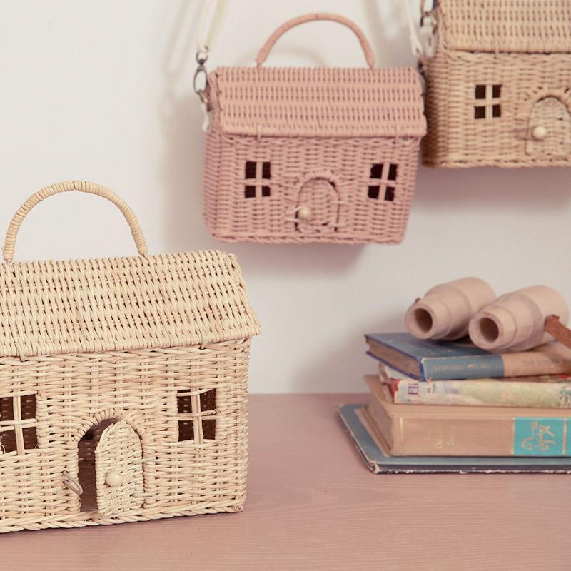 RATTAN CASA CLUTCH straw